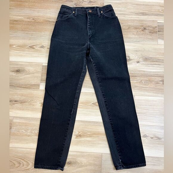 WRANGLER Vintage Women’s High Rise No Back Pockets Black Jeans Size 11/12X32 - Picture 1 of 10